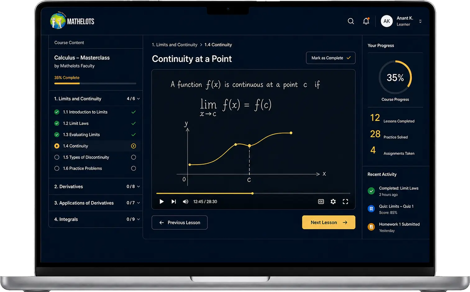 Mathelots complete learning experience platform